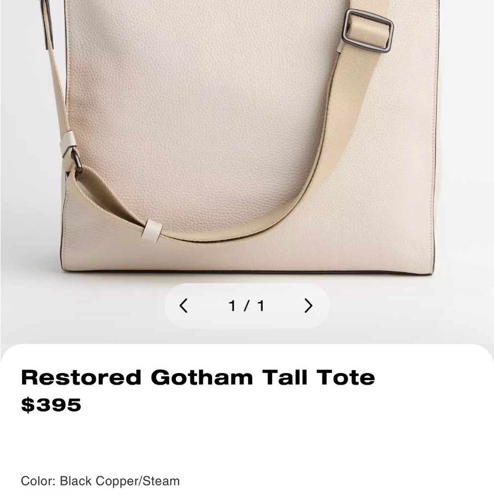Coach Gotham Tall Tote in Cream and Tan